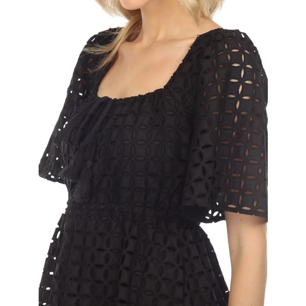 NWT! Johnny Was Misty Eyelet Midi Dress in Black - Size Small (MSRP $388) - Picture 5 of 14